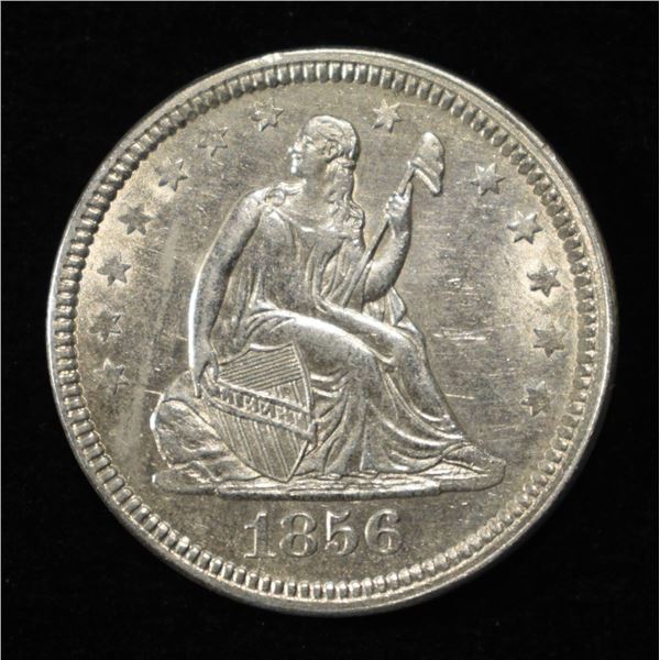 1856 SEATED LIBERTY QUARTER BU