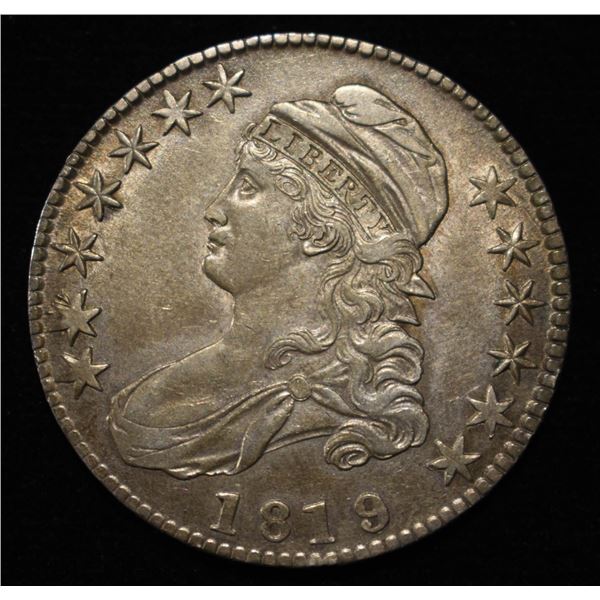 1819/8 LARGE 9 BUST HALF DOLLAR CH AU