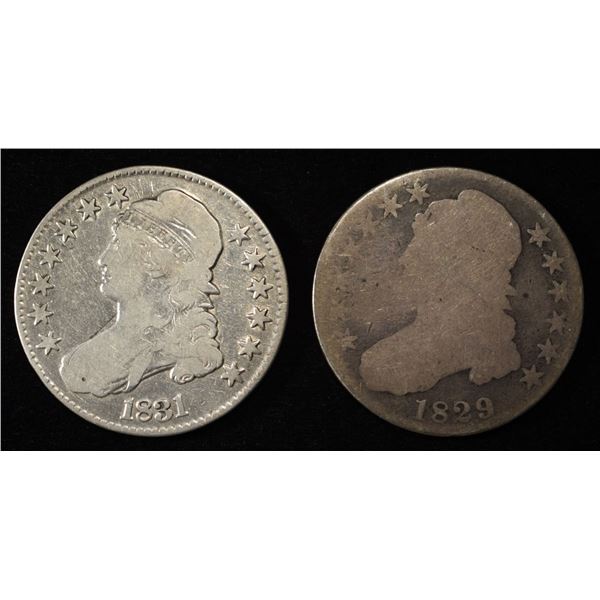 1829 & 1831 BUST HALF DOLLARS