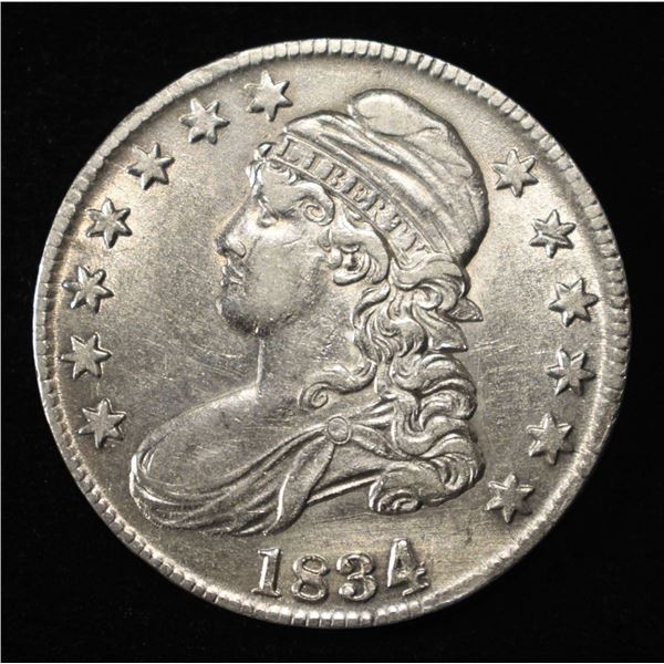 1834 BUST HALF DOLLAR AU