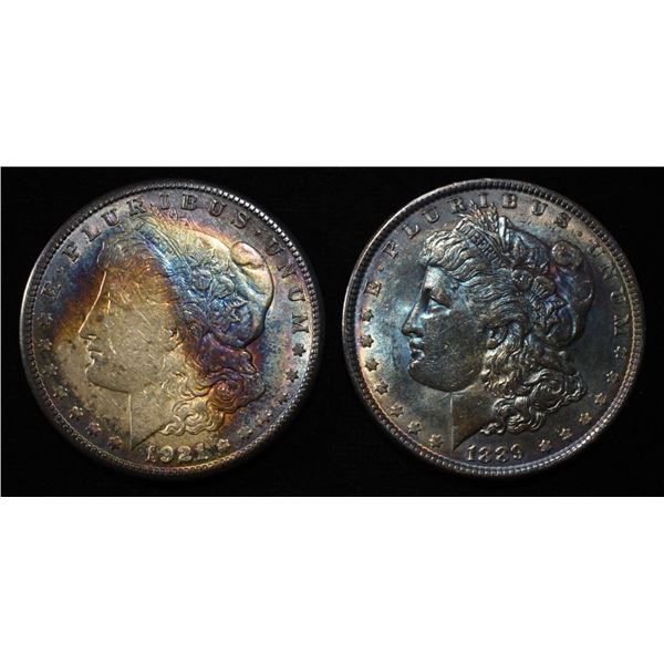 1921-S & 1889 MORGAN DOLLAR