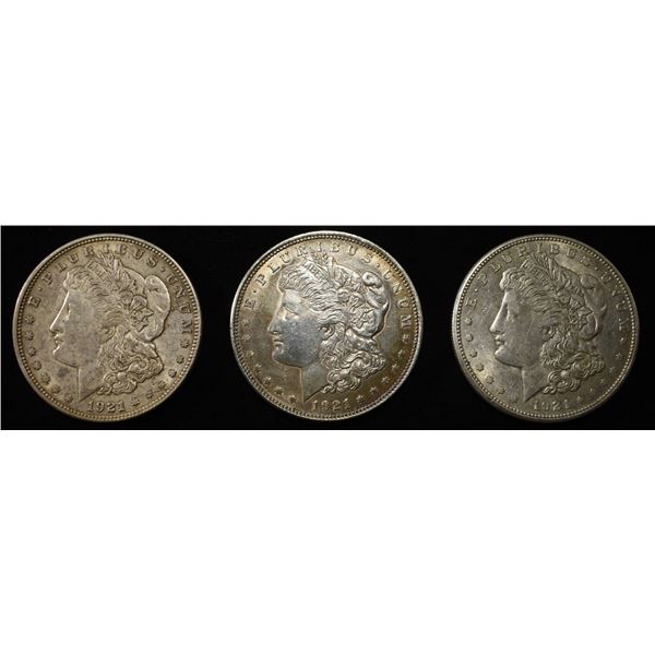 1921 P,S,D MORGAN DOLLARS