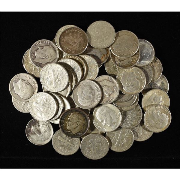 (50) 90% SILVER ROOSEVELT DIMES
