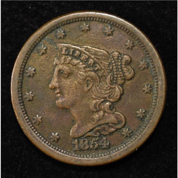 1854 HALF CENT XF/AU