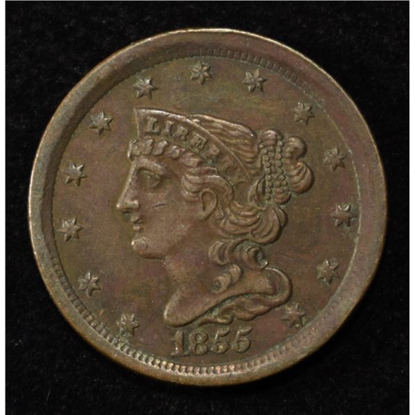 1855 HALF CENT XF/AU