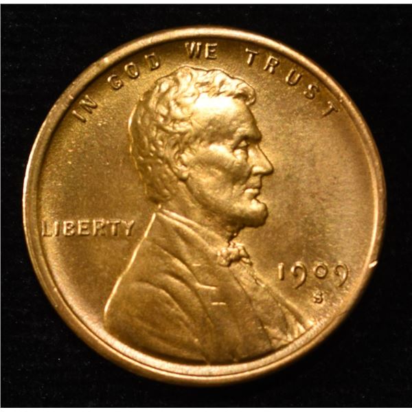 1909-S VDB LINCOLN WHEAT CENT GEM RD