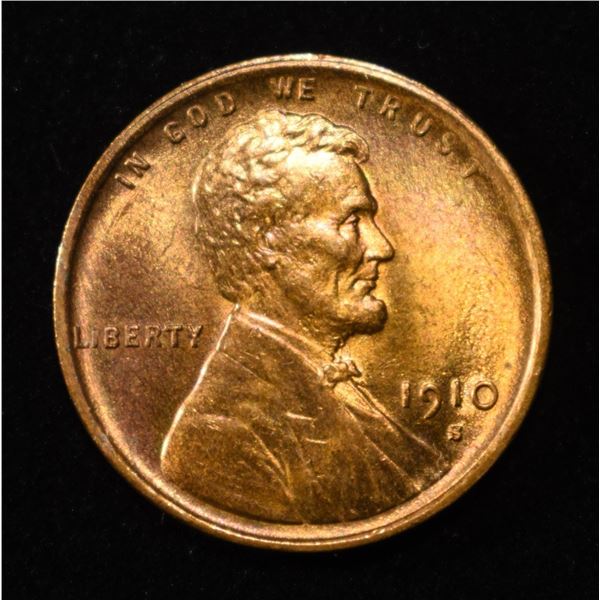 1910-S LINCOLN CENT GEM BU RED