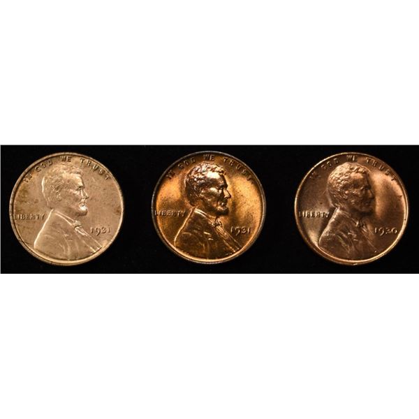 1930, (2) 1931 LINCOLN CENTS BU