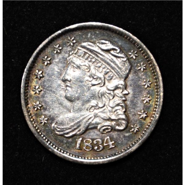 1834 BUST HALF DIME CH AU