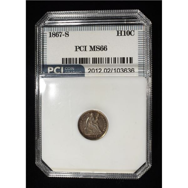 1867-S LIBERTY SEATED HALF DIME PCI SUPERB GEM BU
