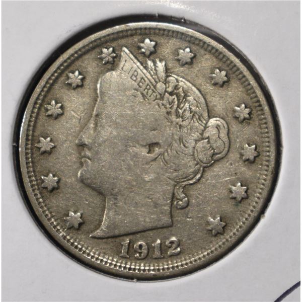 1912-S "V" NICKEL VF