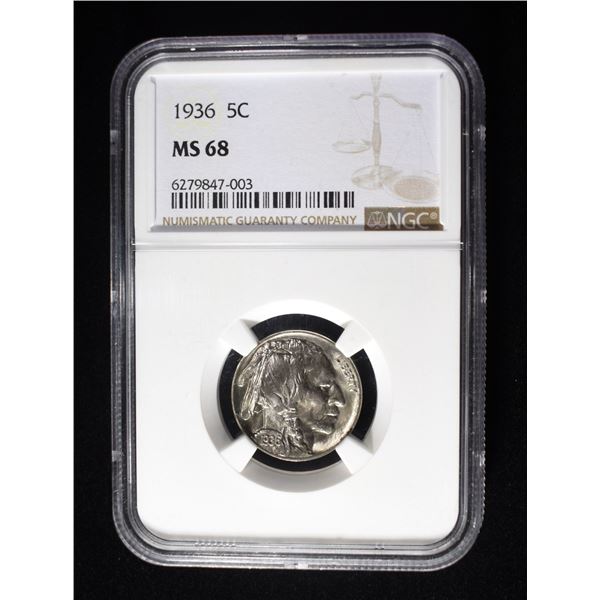 1936 BUFFALO NICKEL NGC MS-68