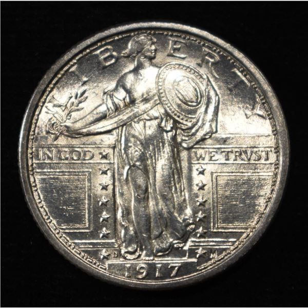 1917-D STANDING LIBERTY QUARTER TYPE 1 GEM BU