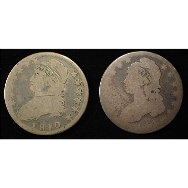 1810 AG & NO DATE BUST HALF DOLLARS