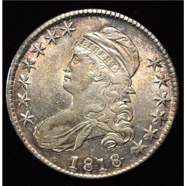 1818 BUST HALF DOLLAR AU/BU