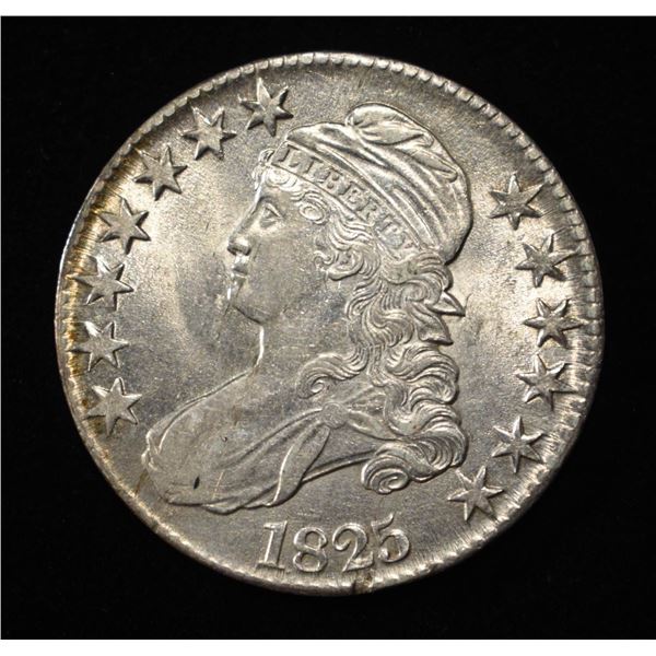 1825 BUST HALF DOLLAR CH AU