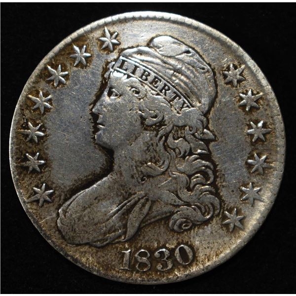 1830 BUST HALF DOLLAR VF CLEANED