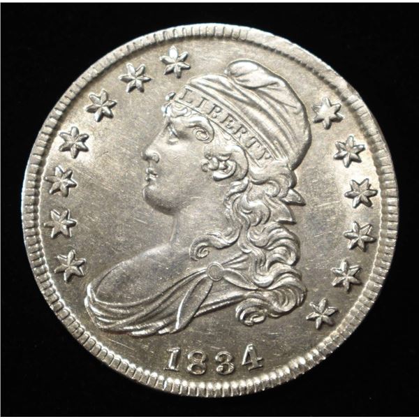 1834 BUST HALF DOLLAR AU/BU