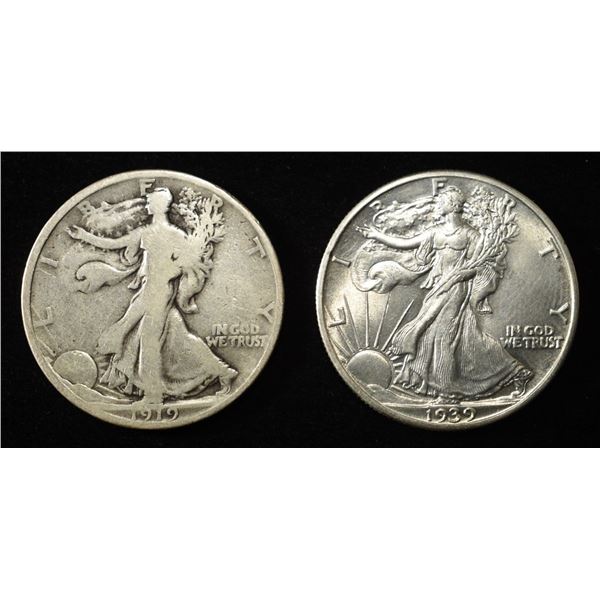 1919 VG & 1939 AU/BU WALKING LIBERTY HALVES