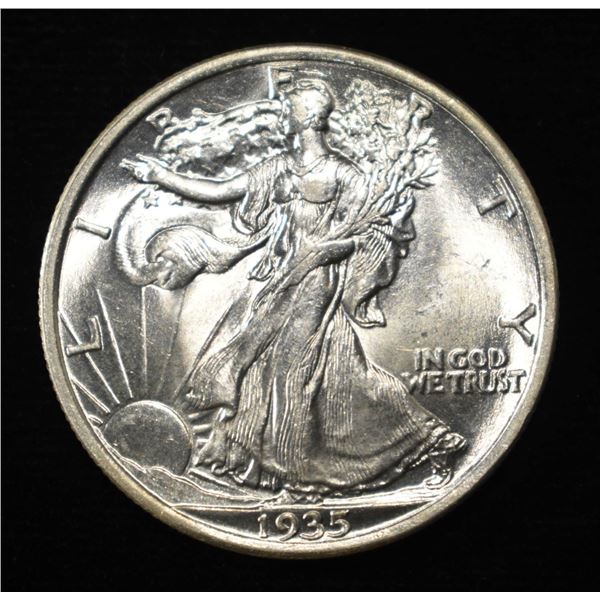 1935 WALKING LIBERTY HALF GEM BU