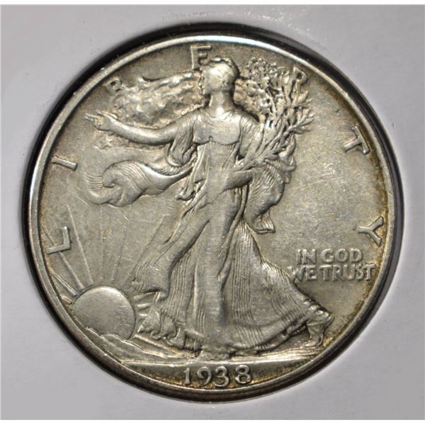 1938-D WALKING LIVERTY HALF DOLLAR XF/AU