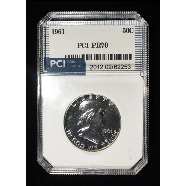 1961 FRANKLIN HALF DOLLAR PR PCI PERFECT GEM BU