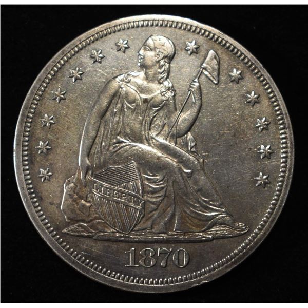 1870 SEATED LIBERTY DOLLAR BU