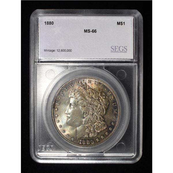 1880 MORGAN DOLLAR SEGS SUPERB GEM BU
