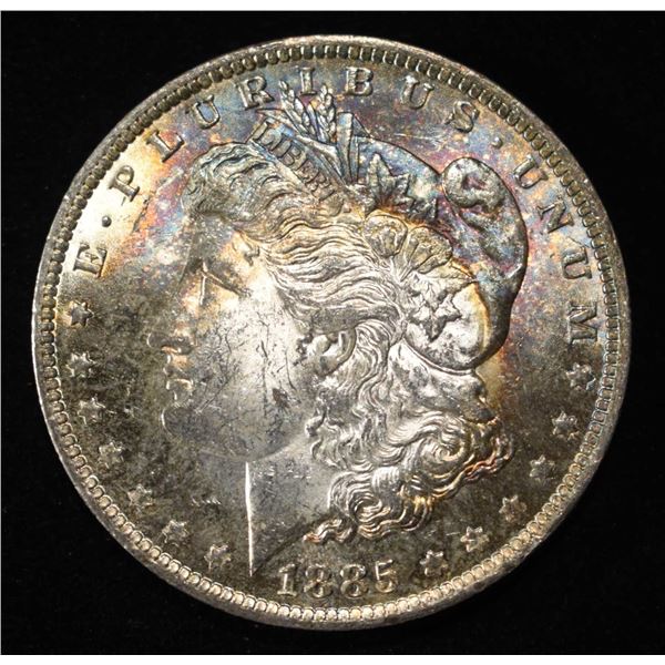 1885-O MORGAN DOLLAR CH BU COLOR