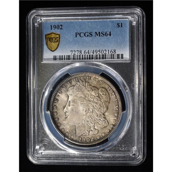 1902 MORGAN DOLLAR PCGS MS-64 GREAT LOOK