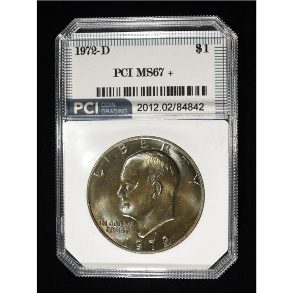 1972-D EISENHOWER DOLLAR PCI SUPERB GEM BU
