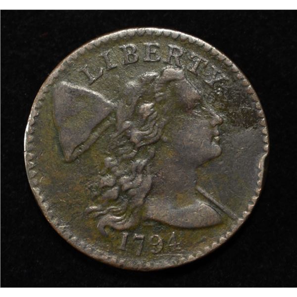 1794 FLOWING HAIR LARGE CENT XF/AU