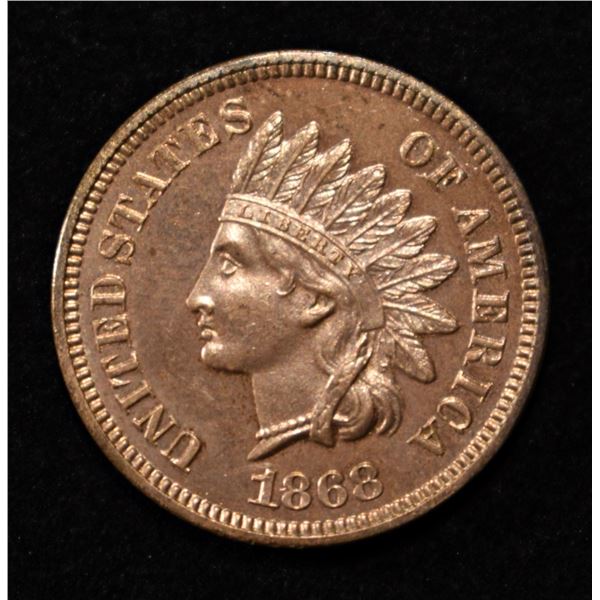 1868 INDIAN CENT GEM PROOF RED