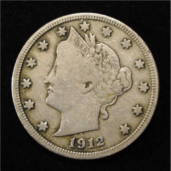 1912-S LIBERTY 'V' NICKEL VF