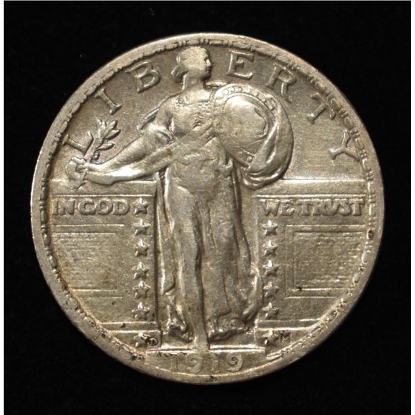 1919-D STANDING LIBERTY QUARTER AU