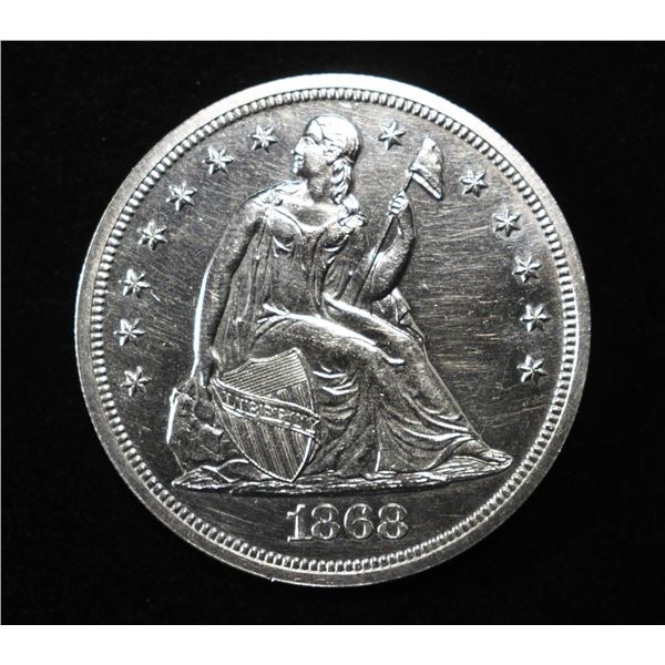 1868 SEATED DOLLAR CH PR