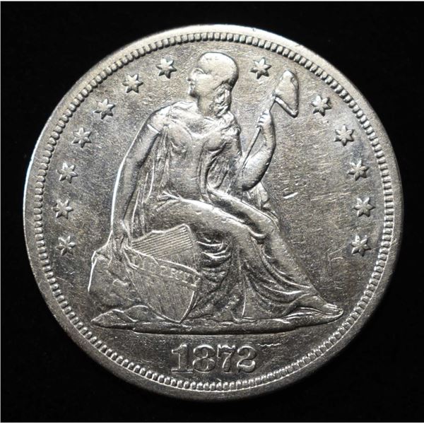 1872-S SEATED DOLLAR AU