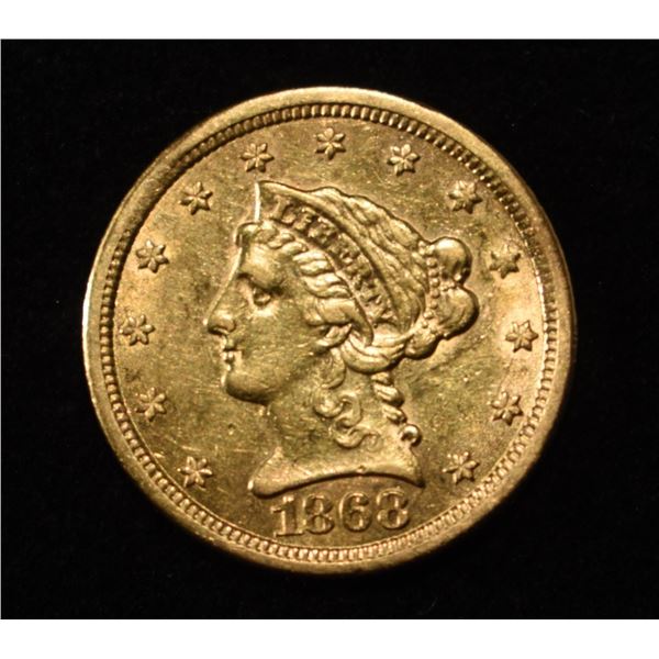 1868-S $2 1/2 LIBERTY GOLD CH AU