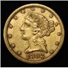 Image 1 : 1892-CC $5 LIBERTY GOLD NICE AU