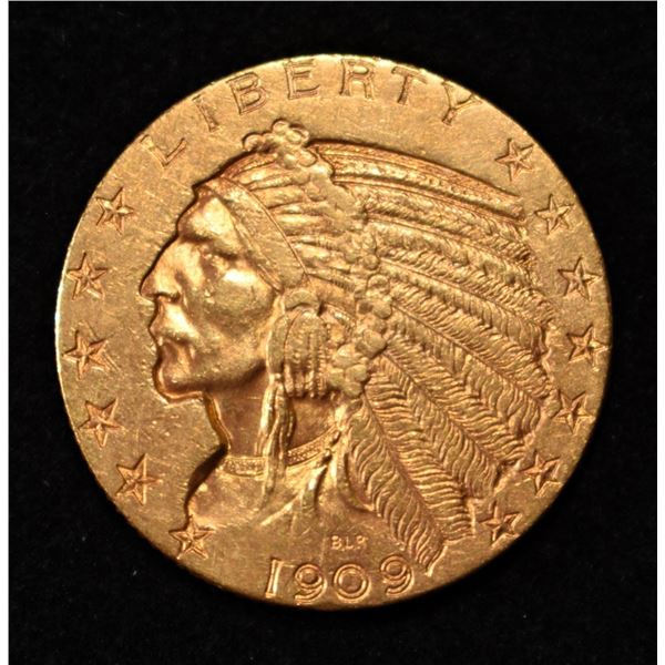 1909-S $5 INDIAN GOLD NICE BU