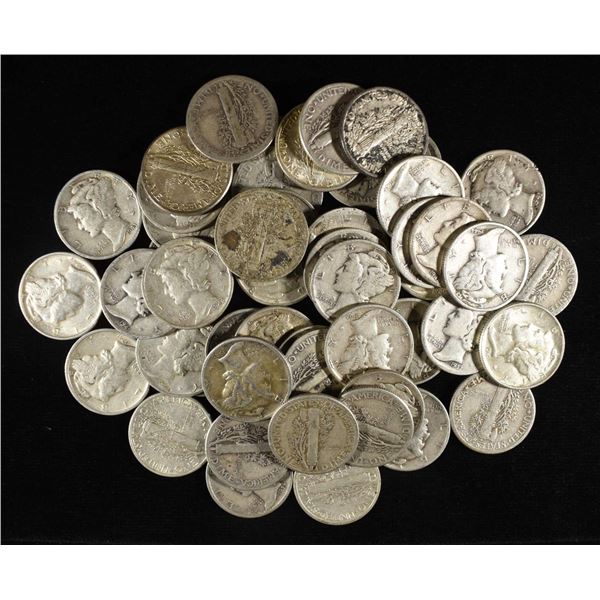 (50) 90% SILVER MERCURY DIMES