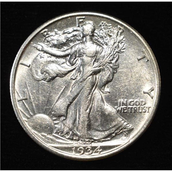 1934 WALKING LIBERTY HALF AU/BU