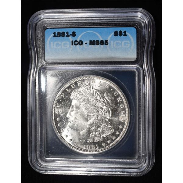 1881-S MORGAN DOLLAR ICG MS65