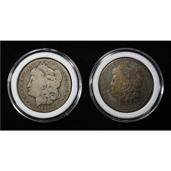 1886-P,O MORGAN DOLLARS