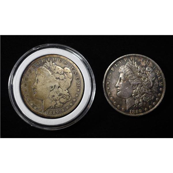 1889-P,O MORGAN DOLLARS