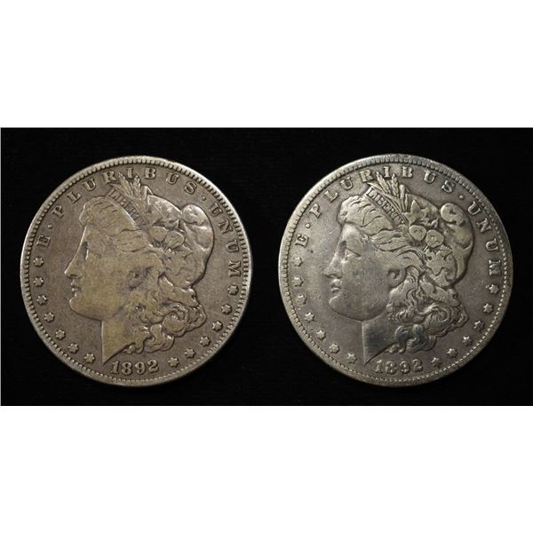 (2) 1892-O MORGAN DOLLARS