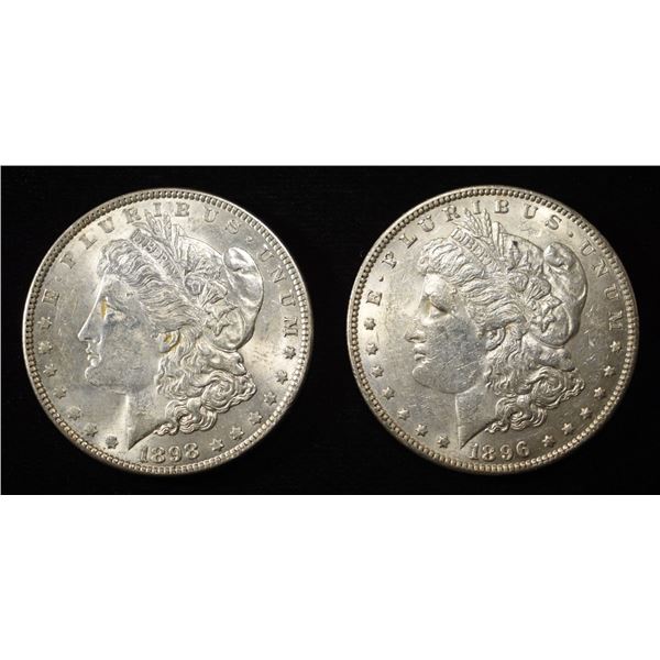 1896 & 1898 MORGAN DOLLARS AU