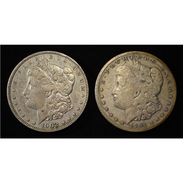 1902 & 1904-S MORGAN DOLLARS