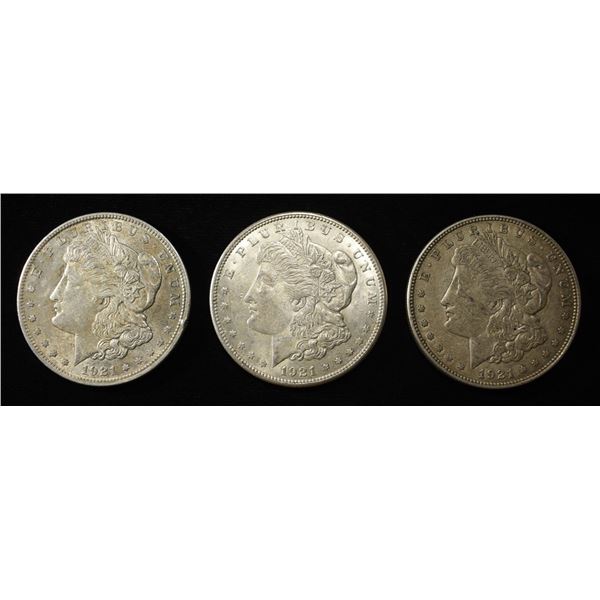 1921 P,S,D MORGAN DOLLARS