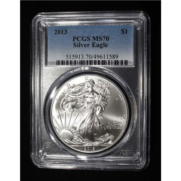 2013 AMERICAN SILVER EAGLE PCGS MS70